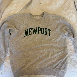 Brandy Melville Gray Crewneck with Green Newport Print